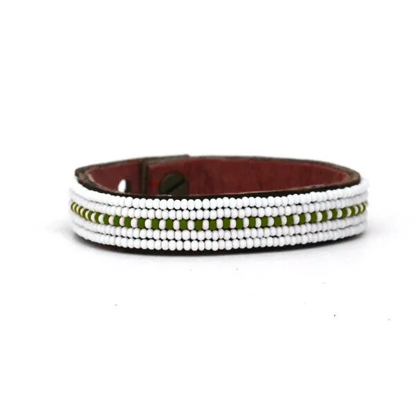 Swahili Coast Swahili Coast Perlenarmband & Armreif - DASHES, Olive (grün), – Produktbild 2 von 2