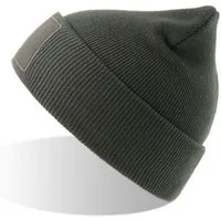 Atlantis Headwear Atlantis Headwear Atlantis Wind Beanie Mütze mit unbedruckten Aufnäher, Dunkelgrau, – Produktbild 1 von 1