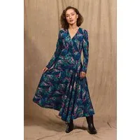 KOKOworld Kleid Lia – Maxikleid mit ausgestelltem Rock – Lange Ärmel – V-Ausschnitt – Versteckte Taschen – EcoVero-Viskose– KOKOworld, Mokosh-mini (mehrfarbig), – Produktbild 1 von 1