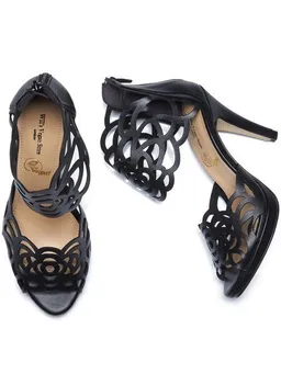 Will's Vegan Shop Will's Vegan Shop Laserschnitt schwarze High Heels – Produktbild 1 von 1
