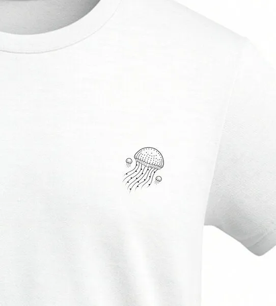 vis wear vis wear Qualle Familie - Organic Shirt, Weiss, – Produktbild 3 von 3