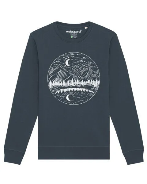 watapparel watapparel Sweatshirt Unisex Mountains by night, India ink grey, – Produktbild 1 von 4