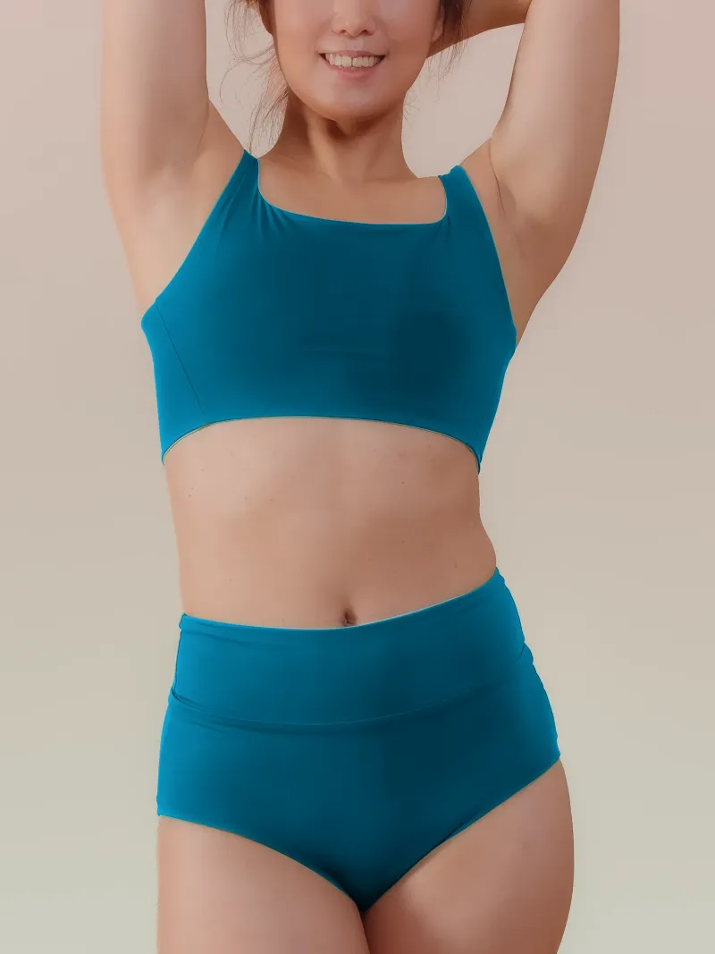 nice to meet me nice to meet me Damen vegan Bikini Shorts Wave Aqua/Eisblau, Hellblau, – Produktbild 2 von 2