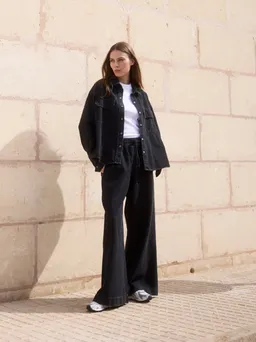 WOTE WOTE Damen vegan Hose Denim Weites Bein Schwarz – Produktbild 1 von 1