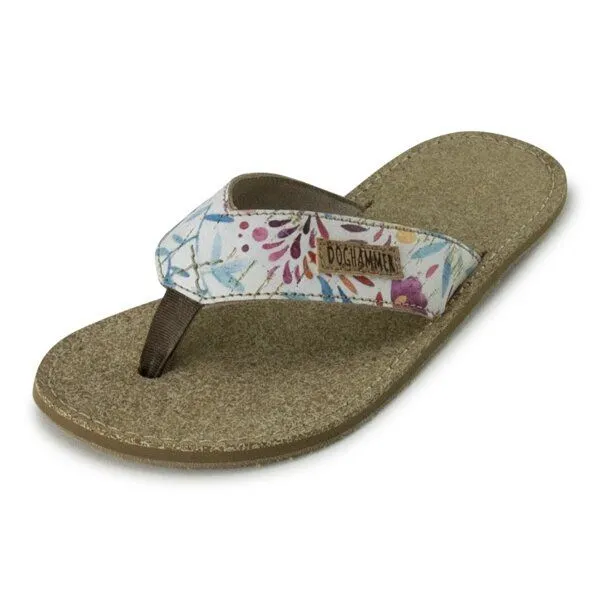Doghammer Doghammer Veganer Barfußschuh-Zehentrenner - Terrar Toe Vegan, Weiß (flower), – Produktbild 2 von 4