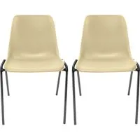 2x Besucherstuhl "ECO" Gestell anthrazit, Kunststoffschale beige – Produktbild 1 von 1