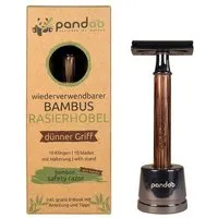 pandoo pandoo Rasierhobel aus Bambus mit Halterung inkl. 10 Klingen – schmaler oder breiter Griff – Produktbild 1 von 1