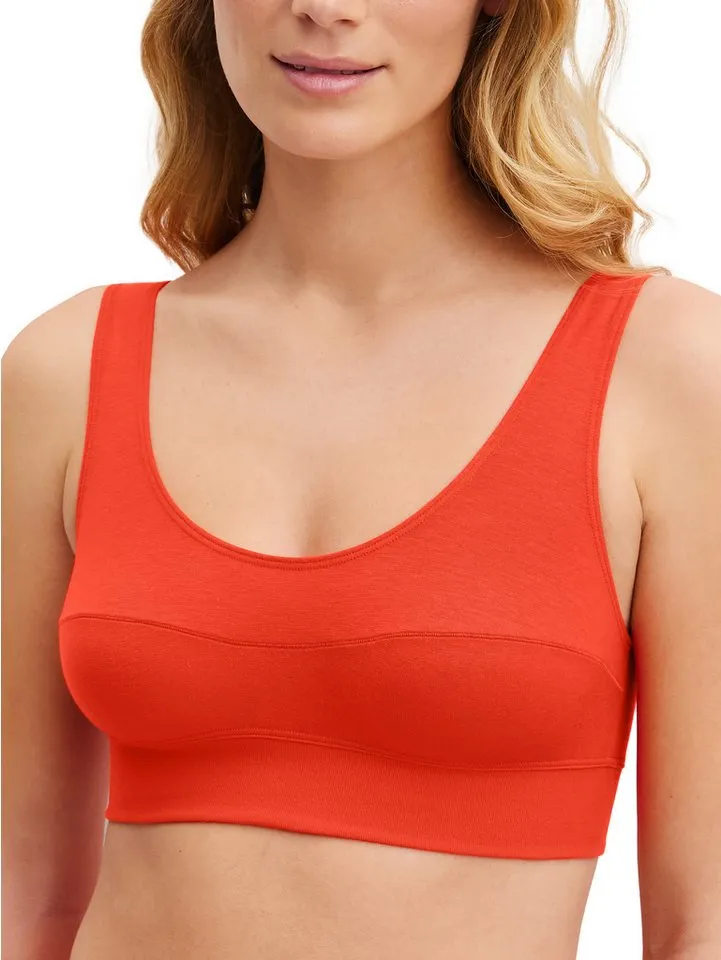 CALIDA CALIDA Bustier Elastic breites Unterbrustband, ohne Bügel, Baumwollmischung, Rot, – Produktbild 4 von 5