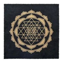 Veskor Cassiopeia Veskor Cassiopeia SRI YANTRA Lotus Linoldruck | 22 × 22 cm | Gold auf Schwarz – Produktbild 1 von 1