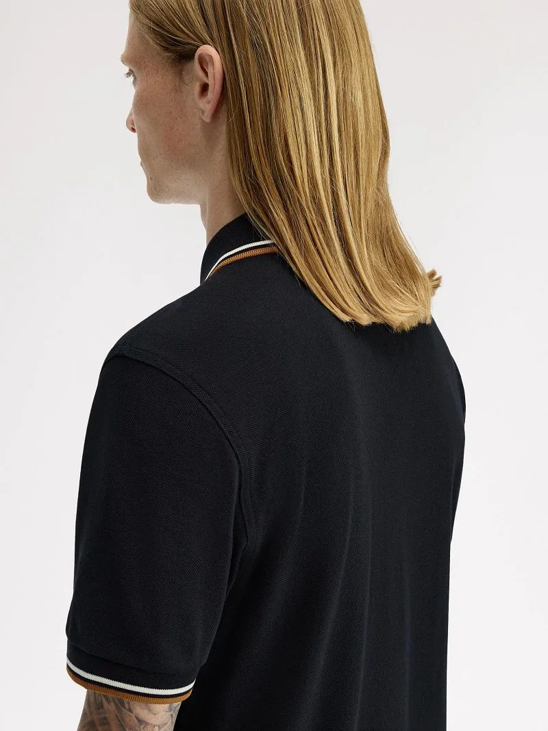 Fred Perry Fred Perry Polo Twin Tipped M3600 Schwarz P69 - Größe M, Schwarz, – Produktbild 3 von 5