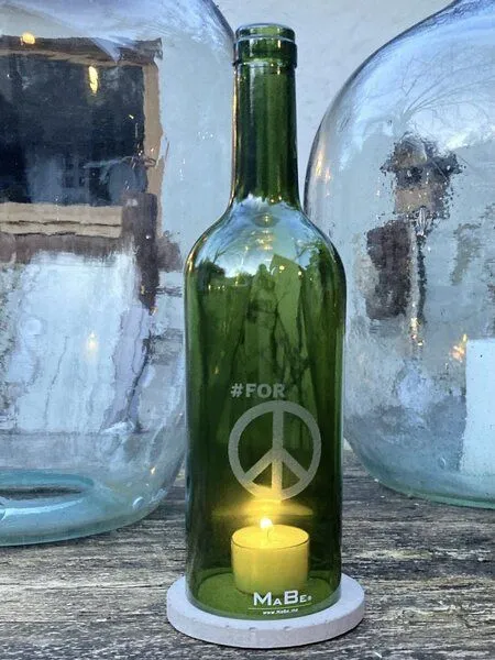 MaBe MaBe WINDLICHT #FOR PEACE mit grauem Untersetzer, Grün, – Produktbild 2 von 4