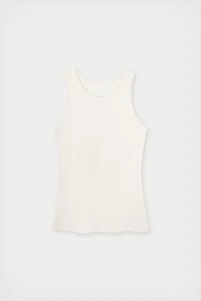 The Slow Label The Slow Label Geripptes Tank Top aus Bio- und recycelter Baumwolle / Wendbar, Ecru, – Produktbild 3 von 4