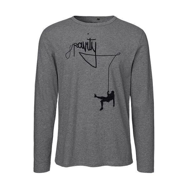 HANDGEDRUCKT HANDGEDRUCKT "Gravity" Männer Longsleeve, Grau, – Produktbild 2 von 3
