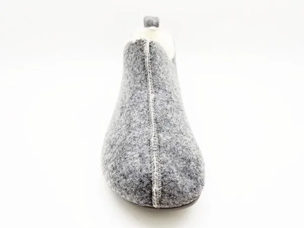 thies Hausschuh Slipper Boot "thies ®", echte Wolle und Bio-Schurwolle, fair produziert, Light grey (grau), – Produktbild 3 von 4
