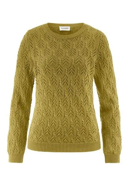hessnatur hessnatur Strick Pullover Regular aus Bio-Baumwolle und Wolle, Sommermoos, – Produktbild 3 von 4
