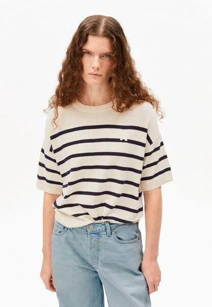 ARMEDANGELS ARMEDANGELS STRIPE Damen Strickshirt aus Leinen-Mix, Undyed-tinted navy, – Produktbild 1 von 4