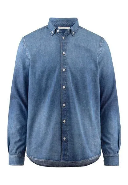 hessnatur hessnatur Jeans Hemd Regular aus reinem Bio-Denim, Blue, – Produktbild 3 von 4