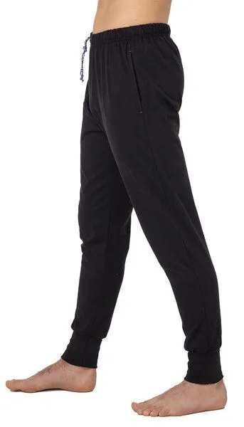 Haasis Bodywear Haasis Bodywear Herren Pyjamahose mit Bündchen, Seitentaschen, Single Jersey, Bio Baumwolle, GOTS, Schwarz, – Produktbild 4 von 4