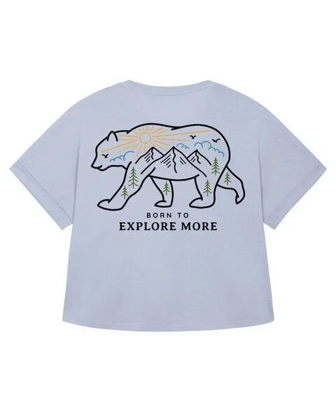 watapparel watapparel Oversize T-Shirt Frauen Born to explore more, Serene blue, – Produktbild 2 von 2