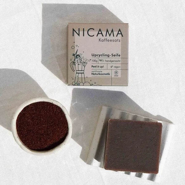 NICAMA NICAMAᵘᵖ Upcycling-Seife mit Peelingeffekt - Kaffeesatz – Produktbild 2 von 3