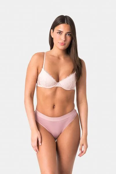 Elsie Elsie Unterhosen Damen 5er Pack String Tanga aus Baumwolle mit Stretch, 2x schwarz 2x beige 1x rosa, – Produktbild 3 von 4
