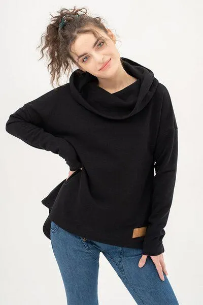 KOKOworld KOKOworld Hoodie Hug Me aus Bio-Baumwolle mit Rollkragen-Kapuze, Black (schwarz), – Produktbild 2 von 4