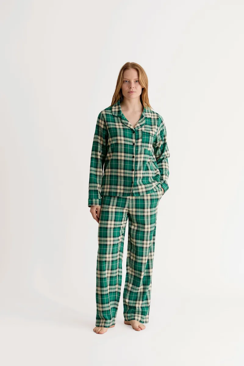 KOMODO KOMODO Damen vegan Pyjama Set Jim Jam Grün, Grün, – Produktbild 2 von 2