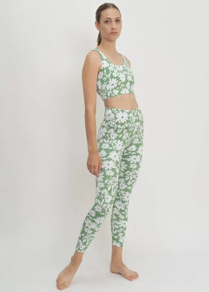 boochen boochen Surf & Yoga Highwaist Leggings mit Moonflower Print, Green moonflower (grün), – Produktbild 2 von 4