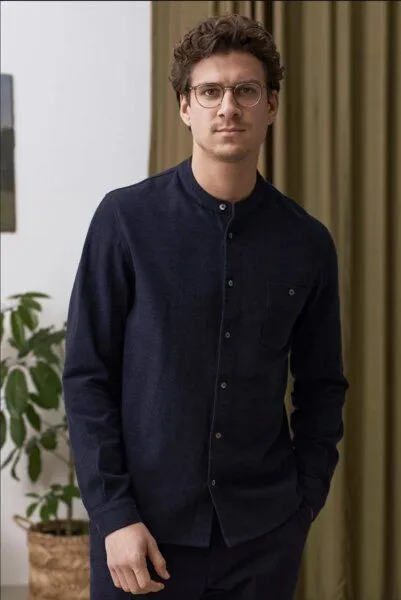 About Companions About Companions Flannel Hemd NATHAN aus Bio-Baumwolle, Striped white, – Produktbild 2 von 4