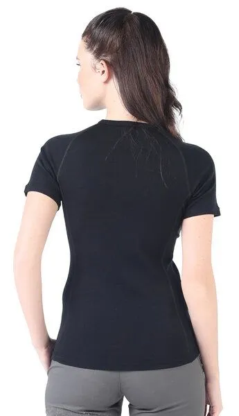 Woolona Woolona Kurzarmshirt - BISE - 100% Merinowolle, Schwarz, – Produktbild 3 von 4