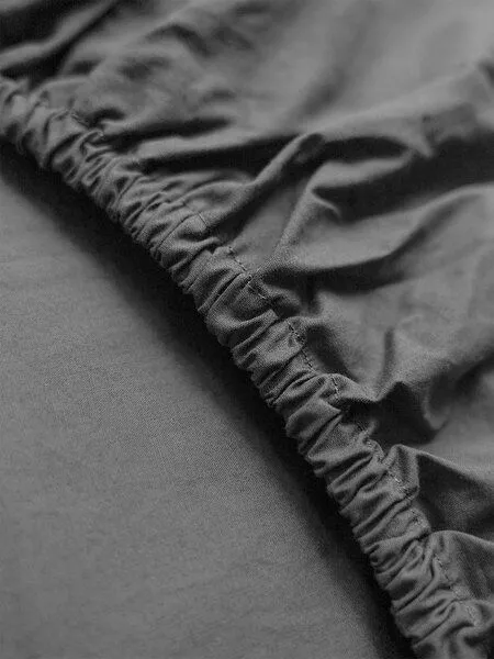 erlich textil erlich textil Cotton Select Spannbettlaken aus Bio-Baumwolle, made in Europe, Dunkelgrau, – Produktbild 1 von 4