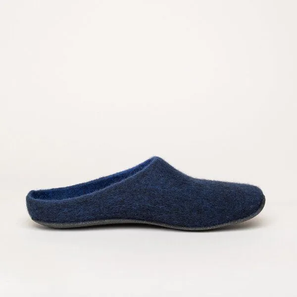 Magicfelt Magicfelt Filz-Hausschuh JU 720 für Damen aus 100% Merino-Wolle - Pantoffel mit komfortabler Filz-Latex-Sohle, Dunkel-blau, – Produktbild 3 von 4