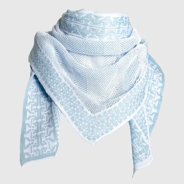 LANARTO slow fashion LANARTO slow fashion Halstuch Shine zweifarbig aus Bio-Baumwolle Feinstrick made in germany, Weiss, – Produktbild 1 von 4