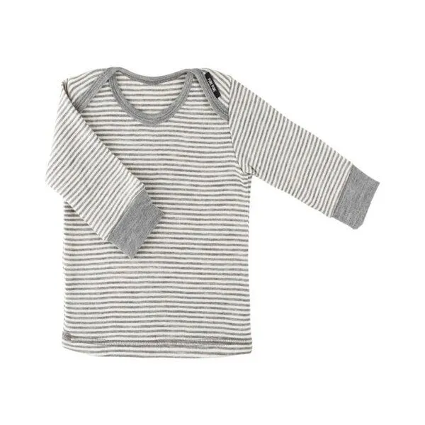 Pure pure by Bauer Pure pure by Bauer Langarm-Shirt in grau-meliert-weiss aus Wolle/Seide von pure-pure by Bauer – Produktbild 1 von 1