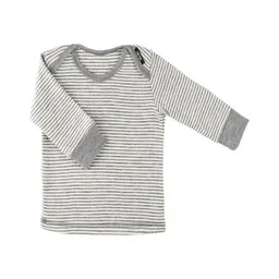 Pure pure by Bauer Pure pure by Bauer Langarm-Shirt in grau-meliert-weiss aus Wolle/Seide von pure-pure by Bauer – Produktbild 1 von 1
