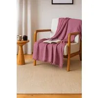 Sandiik Sandiik Musselin Plaid Natural 100 × 200 cm, Brombeere, – Produktbild 1 von 1