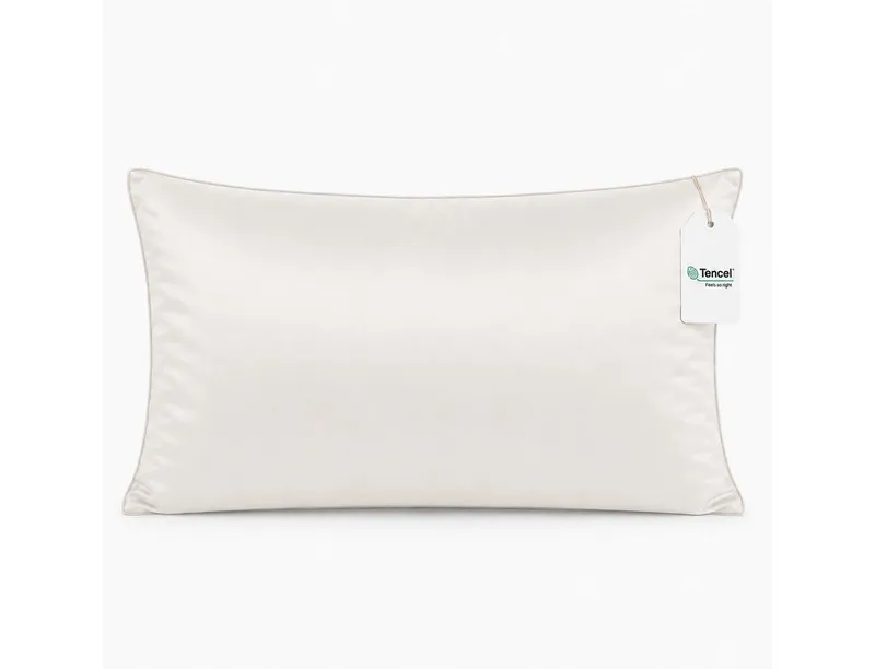 MAGANO Kissenbezug, Luxus 100% TENCEL ™ Lyocell, 400 TC Fadendichte, Hypoallergen, Thermoregulierend, Beige|weiß, – Produktbild 1 von 5
