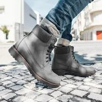 Fairticken Fairticken Gefütterte vegane Stiefel Unisex BEJA (Microfaser), Grau, – Produktbild 1 von 1