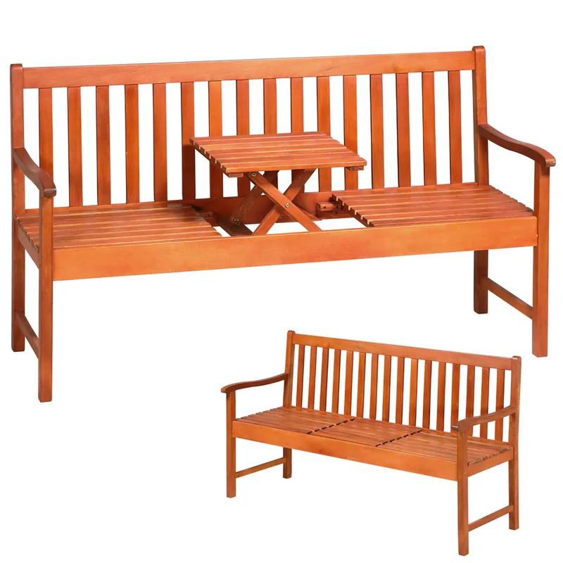 Casaria® Casaria Casaria Gartenbank Picknick mit Tisch, Eukalyptus – Produktbild 1 von 1
