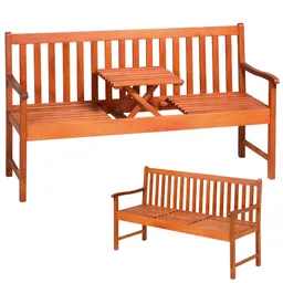 Casaria® Casaria Casaria Gartenbank Picknick mit Tisch, Eukalyptus – Produktbild 1 von 1