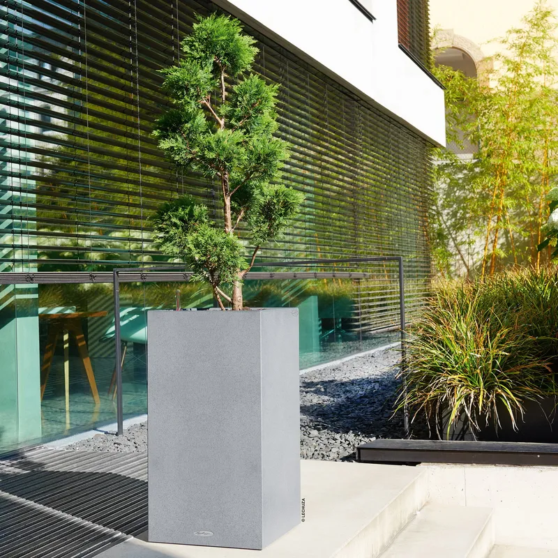 Lechuza® Lechuza® 'Canto Stone 40 high', steingrau, ca. 40 x 40 x H 76 cm, Grau, – Produktbild 1 von 1