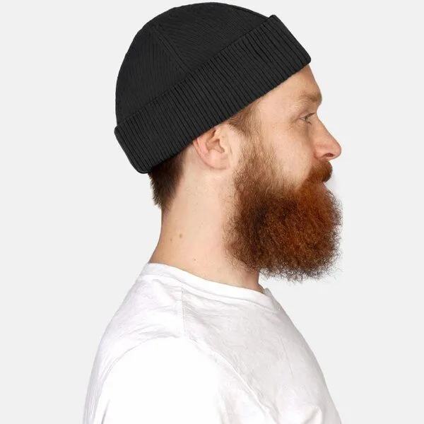 Hanseheld Hanseheld Strickmütze Seebär Rippstrick Dockermütze Baumwolle GOTS Organic, Schwarz, – Produktbild 2 von 3