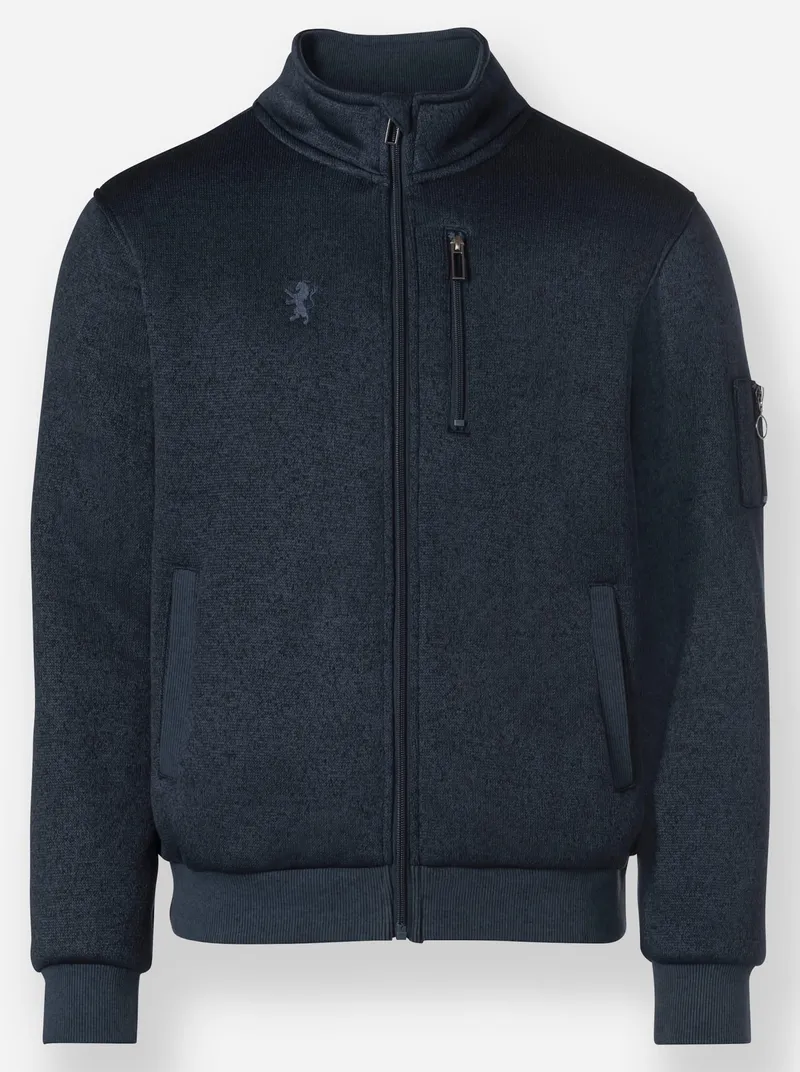 marco donati Strickfleece-Jacke dunkelblau-meliert, Dunkelblau-meliert, – Produktbild 1 von 2