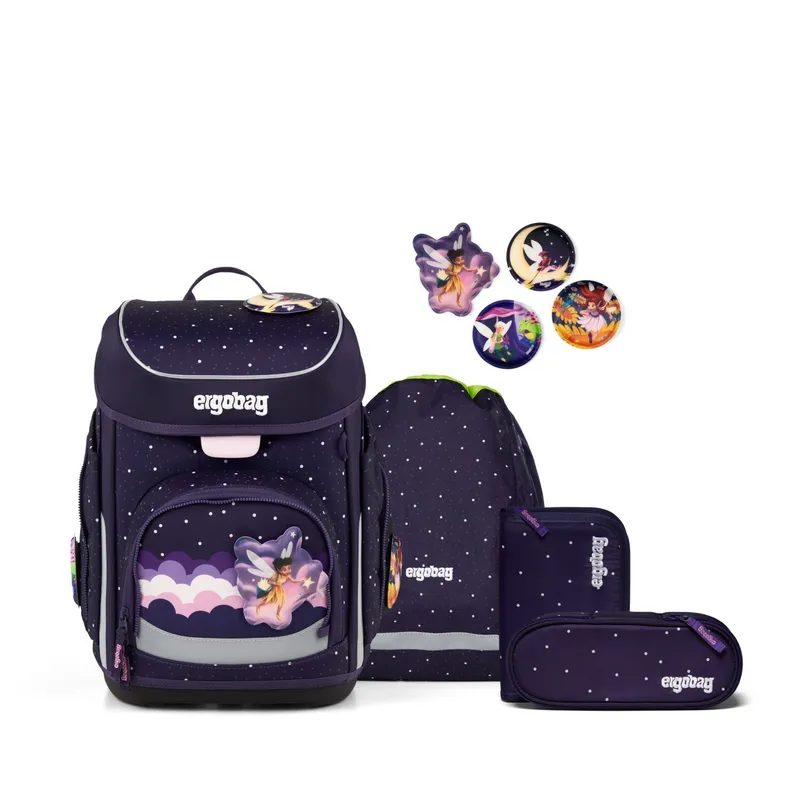 Ergobag Ergobag cubo REFLEX Edition Schulranzen, 5-teiliges Set, SternguckBär, Lilac, – Produktbild 1 von 1