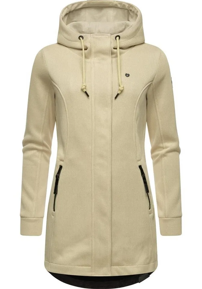 ragwear ragwear Kapuzensweatjacke Letti Bonded Sportliche Kapuzenjacke in Feinstrick-Optik, Braun, – Produktbild 2 von 4