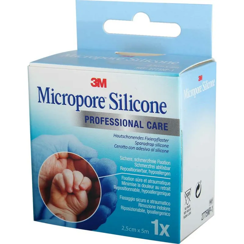 Solventum Germany 3M silikonbeschichtetes Pflaster 2,5 cmx5 m Rolle 1 St Pflaster – Produktbild 1 von 1