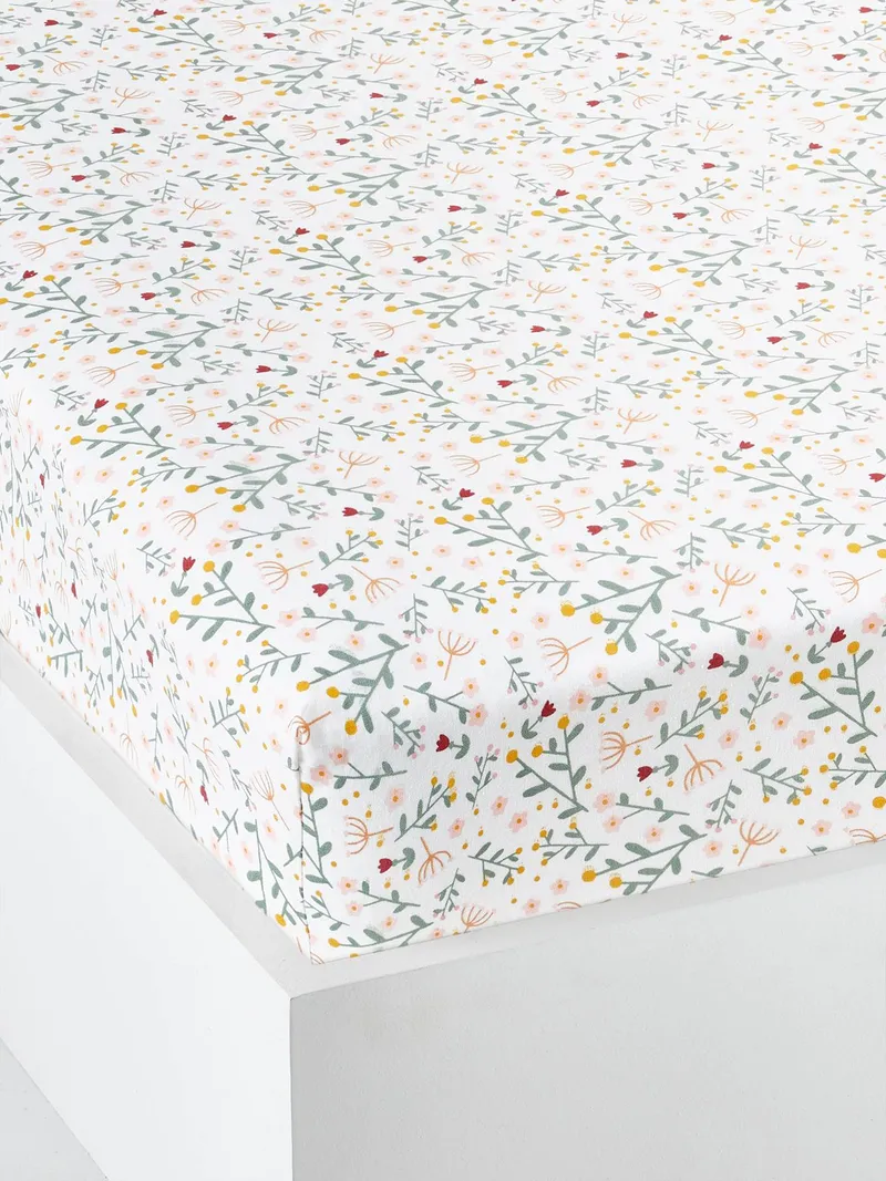 Vertbaudet Baby Spannbettlaken BLUMENZAUBER, Mehrfarbig, – Produktbild 1 von 2