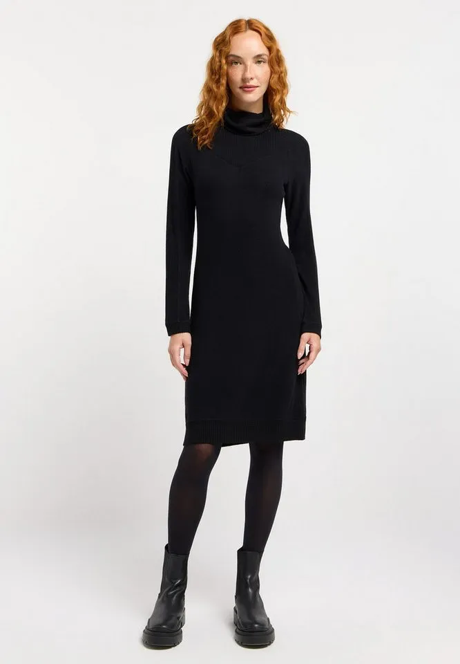 ragwear ragwear Strickkleid PEONA Label-Applikation am Saum für den unverkennbaren ragwear-Look, Schwarz, – Produktbild 5 von 5