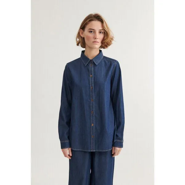 Basic Apparel Basic Apparel Denim Blusenshirt BINE aus Tencel, Blue, – Produktbild 1 von 1