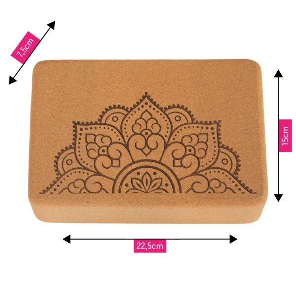 Divasya Divasya Yogablock "natural touch" aus Kork / mittlere Größe / abgerundete Ecken, Mandala, – Produktbild 2 von 3